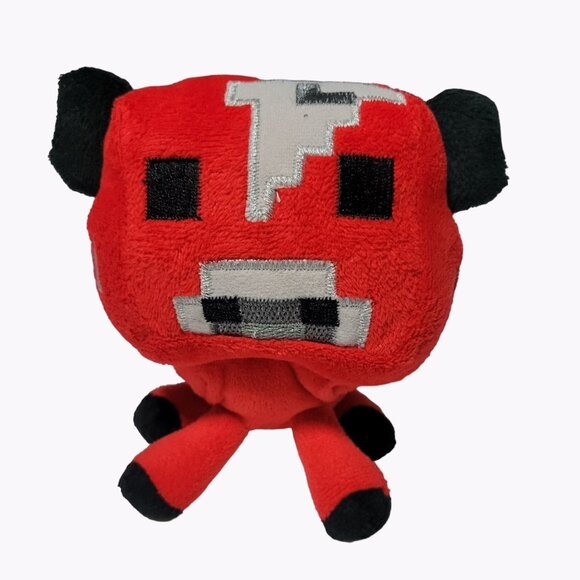 Mojang Mincecraft Baby Mooshroom Red Cow 5 inch Plush Bull Stuffed Animal Toy - Picture 1 of 6